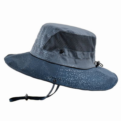 Summer Men'S Outdoor Leisure Big Brim Two Styles Fisherman Hat With Windproof Rope