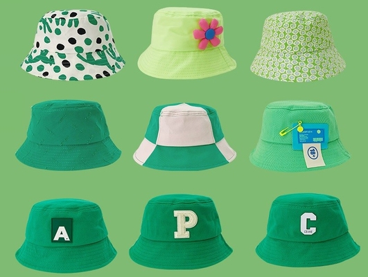 Summer Green Series Of Children'S outside Hats Include Baseball Caps, Bucket Hats, Etc.