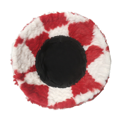 Trendy Multi-Color Warm Plush Checkerboard Bucket Hat For Female