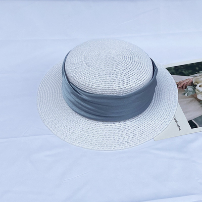 Summer Flat Top Patch Beach Sunshade multi-color Straw Hat For Femal