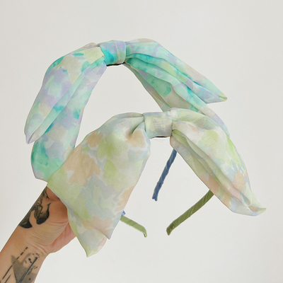 Symphony Versatile Printed Fabric Headband With Bow for women