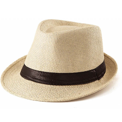 Vintage Rolled Outdoor Beach Sunshade Multi-Color Straw Hat For People