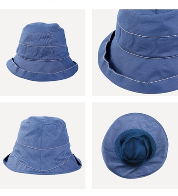 Stylish Shade Striped Cotton And Linen Bucket Hat For Men And Women