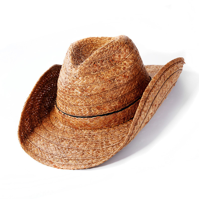 Summer Casual Roll Brim Sun Protection Denim Straw Hat For Men