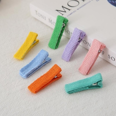 Candy Color Herringbone Cotton Children’s Duckbill Clip All-Inclusive Hairpin For Children