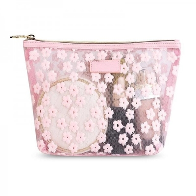 Transparent Makeup Bag, Pink Cute Cosmetic Bags Pouch for Purse, Small Makeup