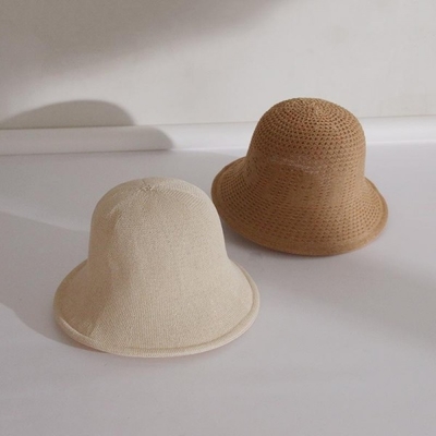 2020 Solid Color Linen Light Plate Double-sided Fisherman Hat Bucket Hat For Women