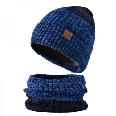Outdoor Riding Windproof Woolen Hat And Bib Two-piece Plus Velvet Thick Warm Hat