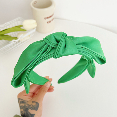 Streamers Solid Color Headband With Bow For Women In Spring And Summer