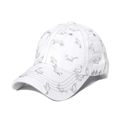 Small Face Sunscreen Curved Brim Baseball Hat With Cat Embroidery For adult