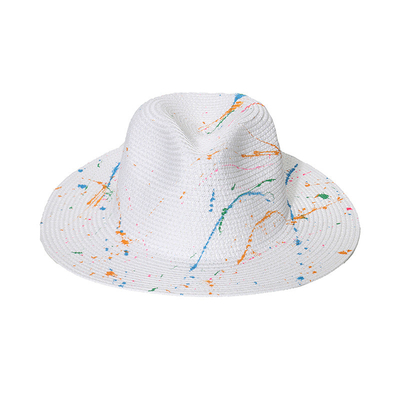 Painted Graffiti Straw Hat Literary Art colorful Jazz Hat In Summer