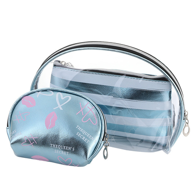 Mesh PVC Cosmetic Bag Large Capacity Fashion Shell Clutch for women