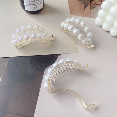 New Simple Pearl Hairpin Mermaid Ji Ponytail Clip For Female