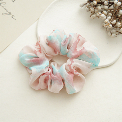 Floral Tie-Dye Large Intestine Hair Scrunchies All-Match Small Fresh Hair Rope