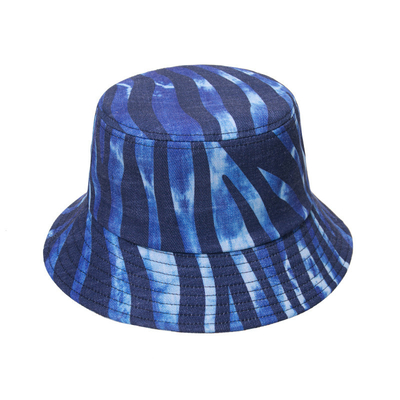 Summer New Rainbow Canvas Denim Pot Hat Trend Striped Zebra Print Bucket Hat