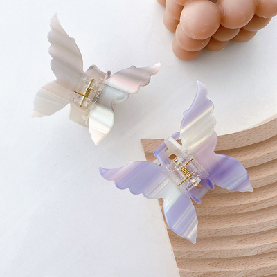 Literary Vintage Gradient Acetate Butterfly Hair Clip For Women
