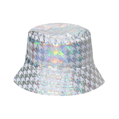 Hot Silver Dazzle Color  Street Ball Trend Plover case Bucket Hat For Women