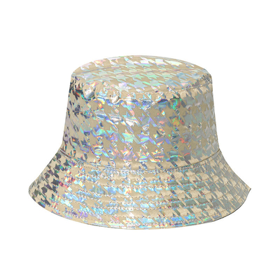 Hot Silver Dazzle Color  Street Ball Trend Plover case Bucket Hat For Women