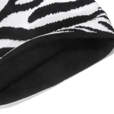 Cow Plaid Zebra Leopard Print Pullover Warm Knit Hat for women