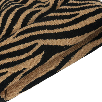 Casual Versatile Striped Zebra Print Thermal Knit Hat for women