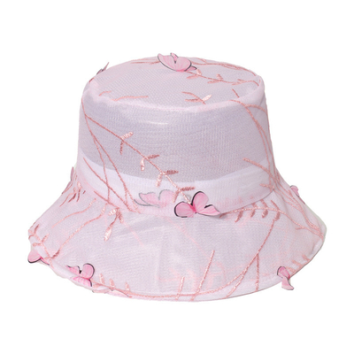 Summer Butterfly Lace Fisherman Hat Mesh Breathable Bucket Hat for women