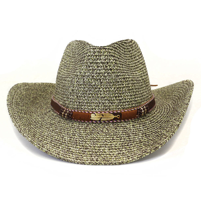 Western Cowboy Outdoor Beach Rolled Big Brim Straw Hat for men and women