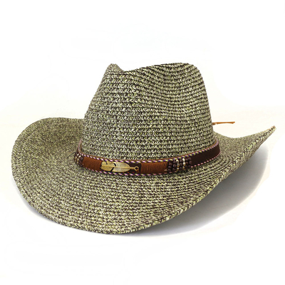 Western Cowboy Outdoor Beach Rolled Big Brim Straw Hat for men and women