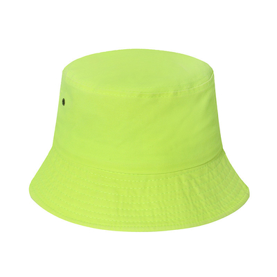 Retro Simple Breathable Fluorescent Cotton Bucket Hat For Women