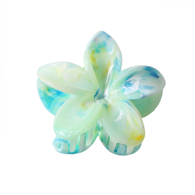 8cm marble patterned plumeria Grab Flower ponytail Hair clip Sweet hair shark clip