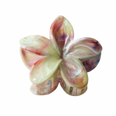 8cm marble patterned plumeria Grab Flower ponytail Hair clip Sweet hair shark clip