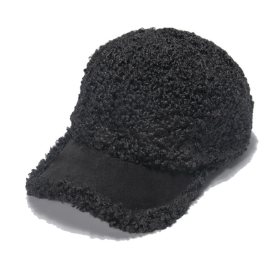 Warm plush baseball cap simple casual solid color all-matching cap