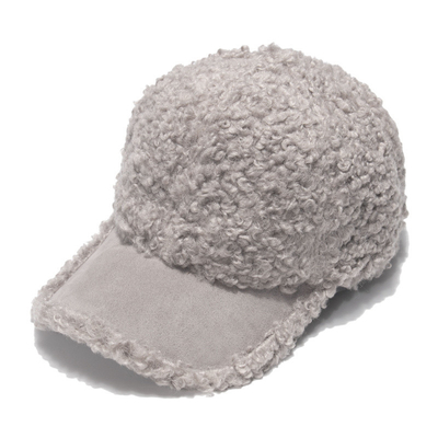 Warm plush baseball cap simple casual solid color all-matching cap