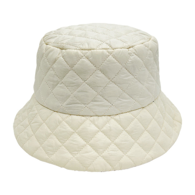 Winter Quilted Cotton Bucket Hat Solid Color All match Warm Hat