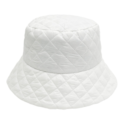 Winter Quilted Cotton Bucket Hat Solid Color All match Warm Hat