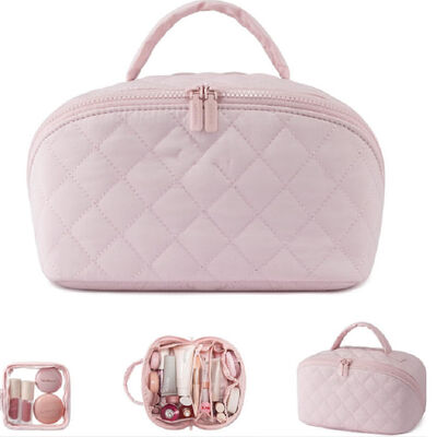 Quilted Cosmetic Bag High Quality Travel Toiletry Bag Portable Storage Bag