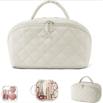 Quilted Cosmetic Bag High Quality Travel Toiletry Bag Portable Storage Bag