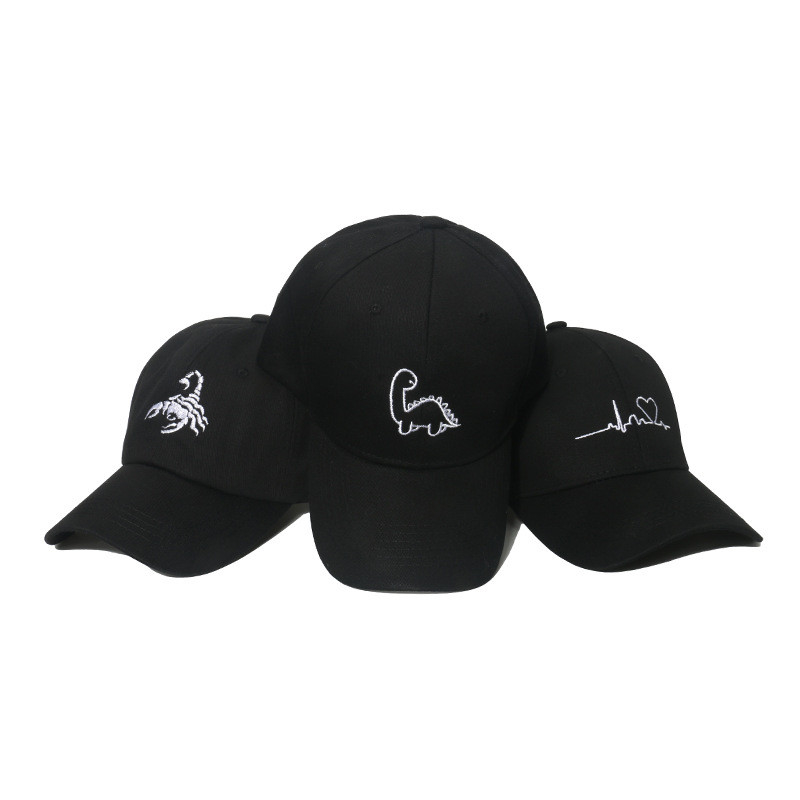 Solid Color Fashion Cute Scorpion Dinosaur Embroidery Baseball Cap for people