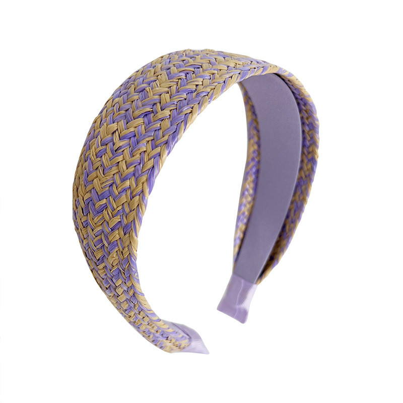 Straw braid wide edge headband