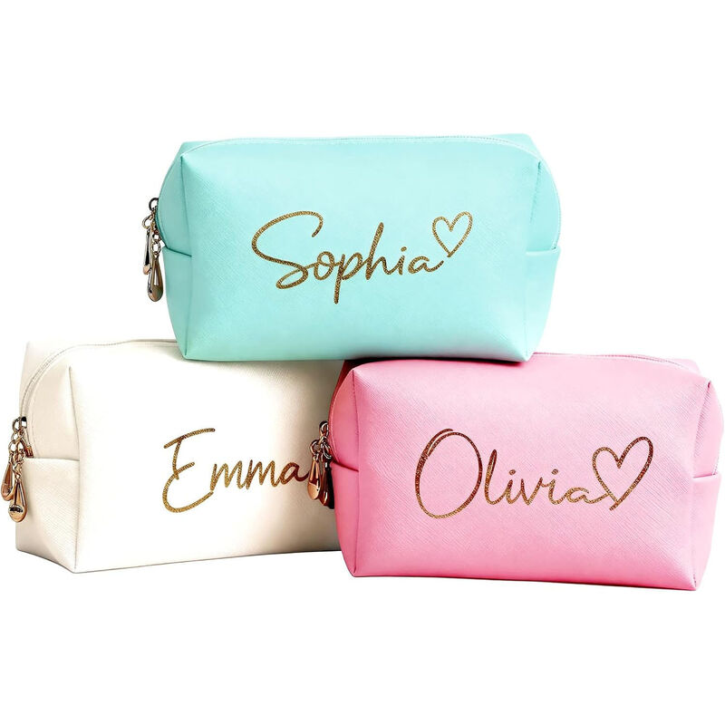 PU Letter Printing Makeup Bag Multi Functional Storage Bag