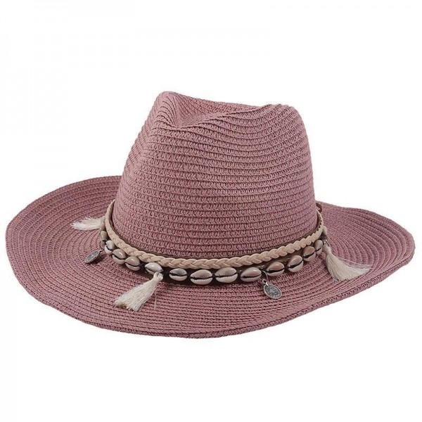 Straw Hat for Women Beach Hats Men Summer Sun Panama Wide Brim Floppy Fedora Cap