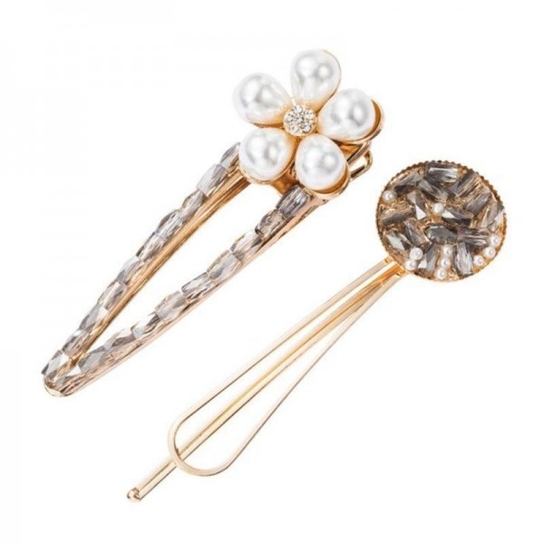 Alloy Set With Crystal And Imitation Pearl Flower Hairpin