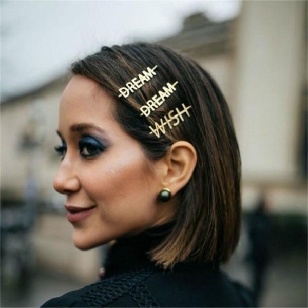GOLD LETTER HAIR PIN