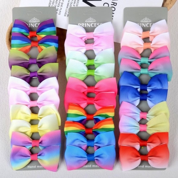 Rainbow Gradient Color Children’s Hairpin Girl Hairpin With Bow