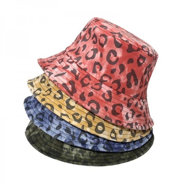 2022 Tie Dye Gradient Pot Fisherman Hat Leopard Bucket Hat