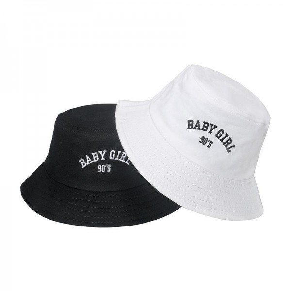 2022 Black And White Bucket Hat Letter Embroidery Fisherman Hat