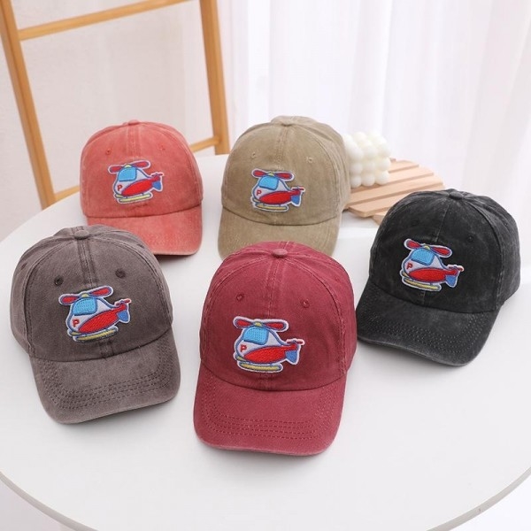 2022 Cartoon Children’s Baseball Cap Distressed Washed Baseball Cap With Helicopter Embroidery