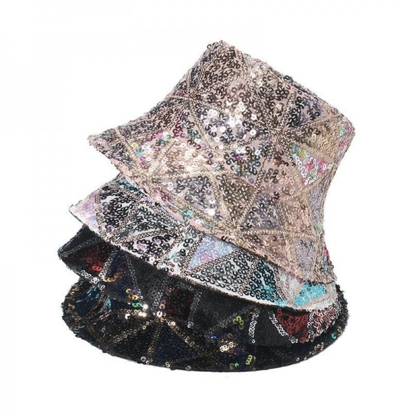 Trendy Hip-hop Dance Fisherman Hat Punk Geometric Sequined Bucket Hat