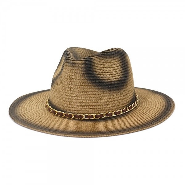 Chain Jazz Straw Hat Spray Painted Beach Hat