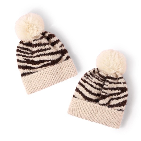 Trendy Striped Pom Pom Hat Knitted Hat For Women And Men