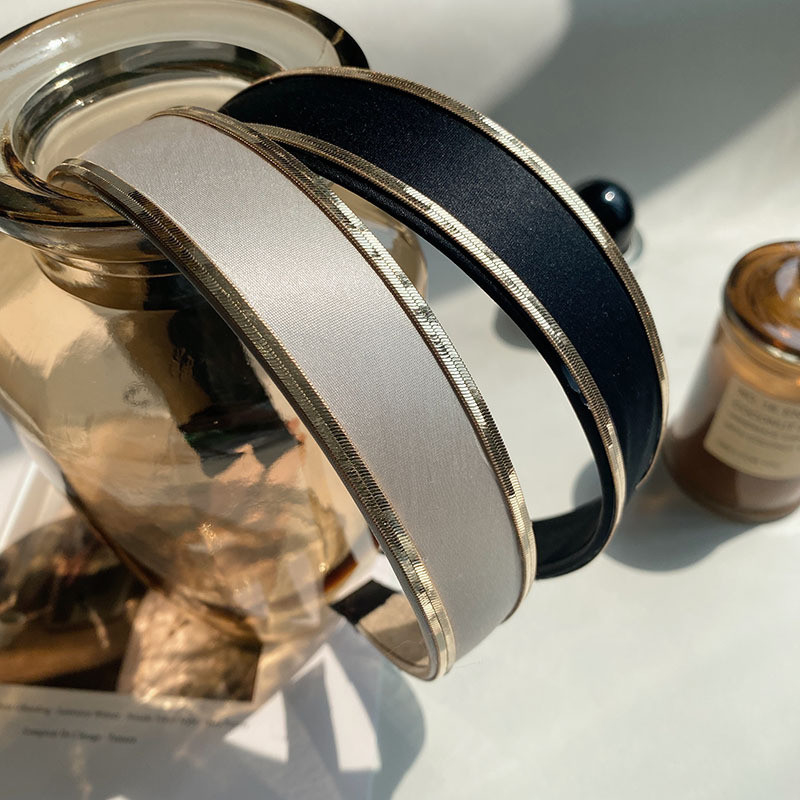Metal Chain Wide-Brimmed Headband Small Fragrance Texture Headband For Women